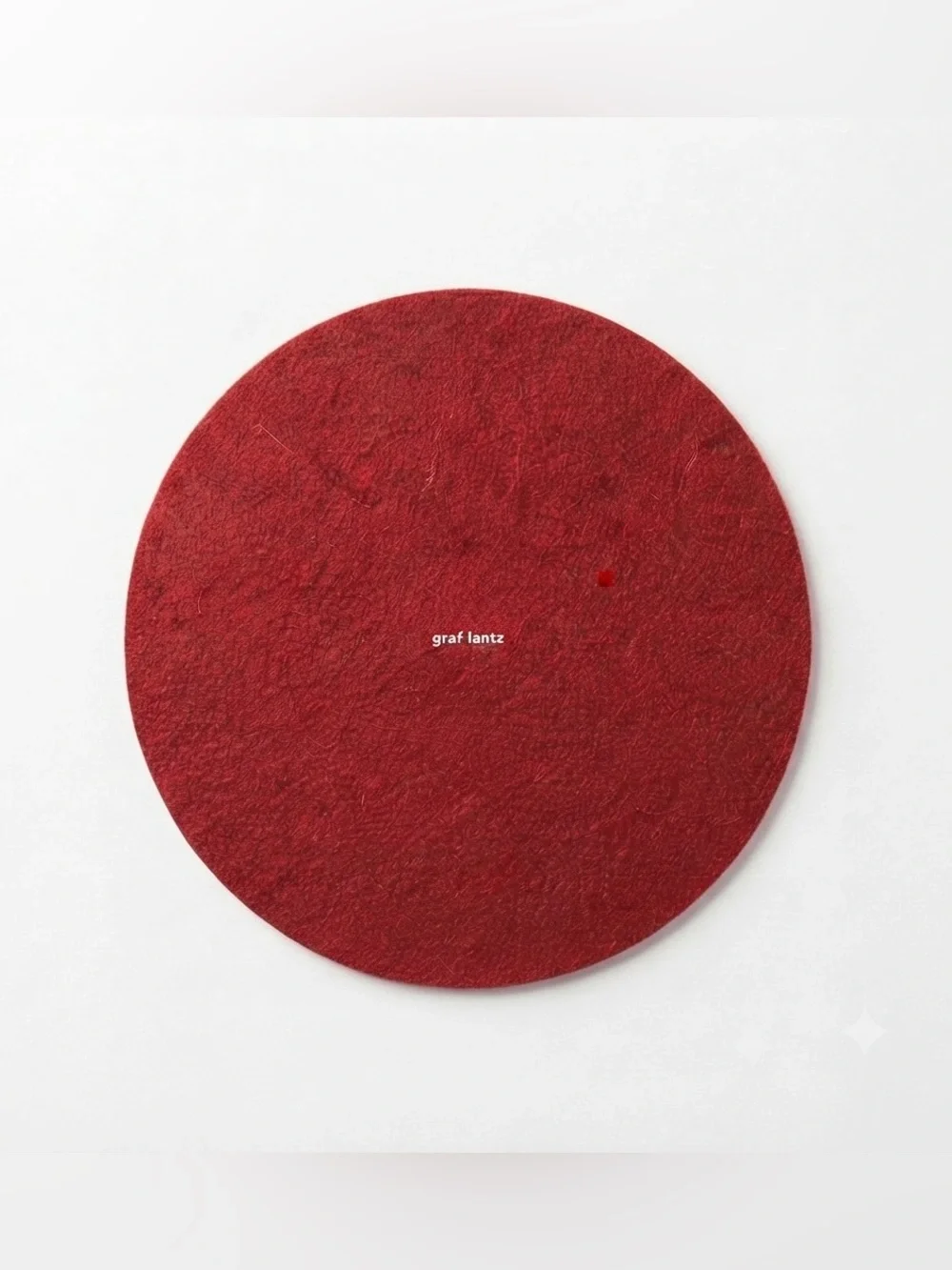 NWT Graf Lantz 10” Round Merino Wool Felt Trivet Garnet Red Minimalist Decor
